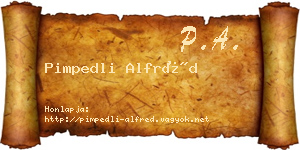 Pimpedli Alfréd névjegykártya